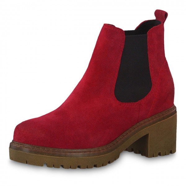 Marco Tozzi Damen Stiefeletten Chelsea Boots 2-25831-23 Red Comb Rot